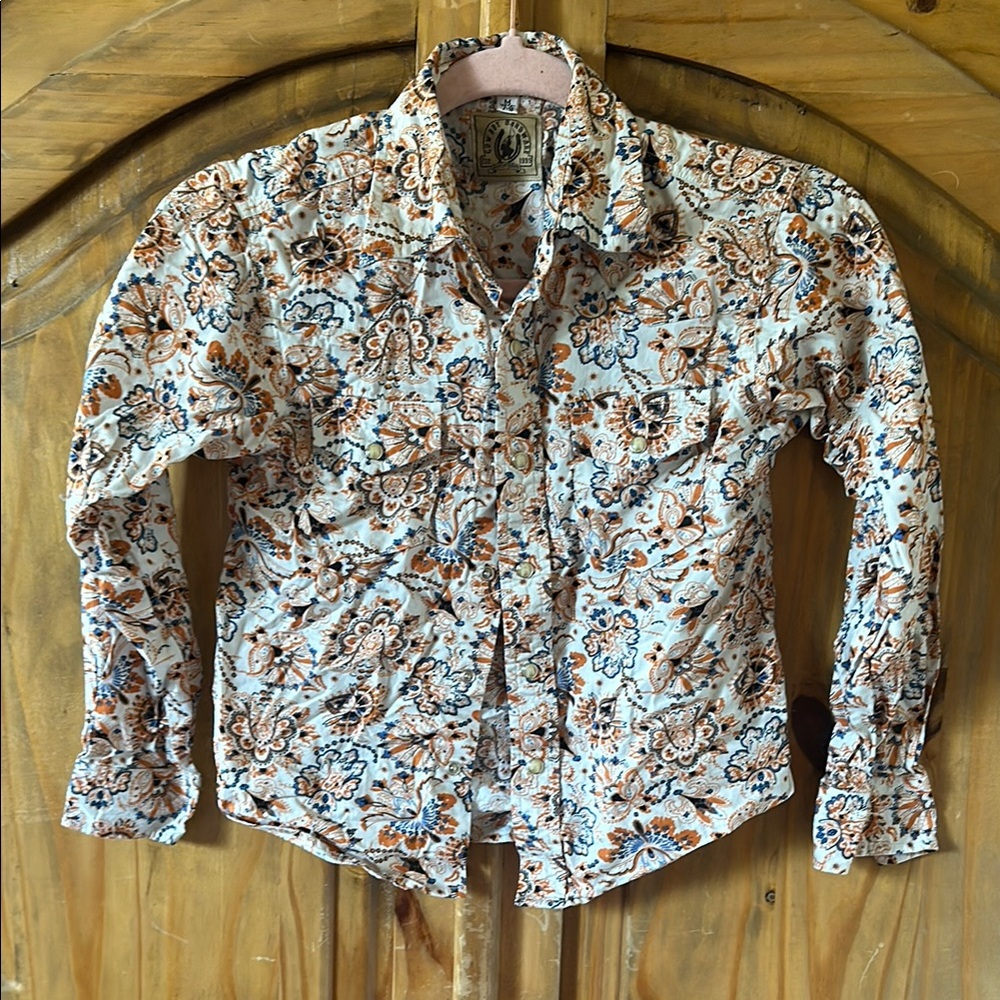 Floral paisley Patterned Pearl snap Shirt